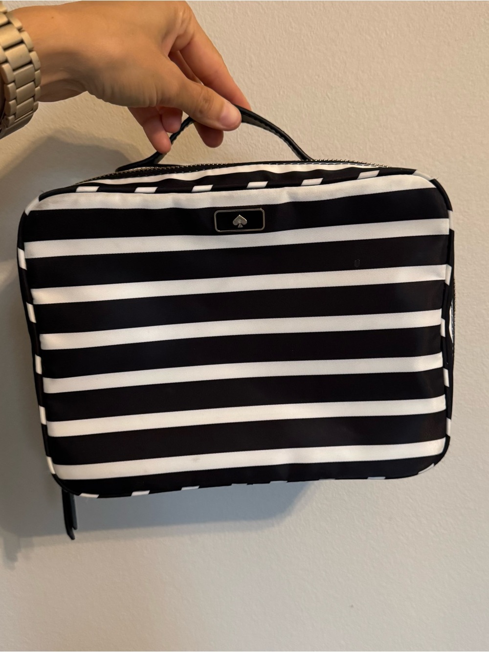 Kate Spade Dawn Sailing Stripe Travel Cosmetic Bag Case